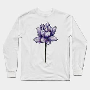 Blue Lotus flower Long Sleeve T-Shirt